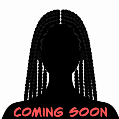 S27 - Coming Soon 2 Silhouette with long box braids and “Coming Soon” text.